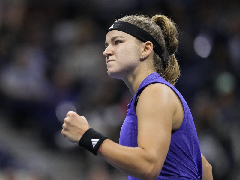 Česká tenistka Karolína Muchová počas semifinálového boja na US Open