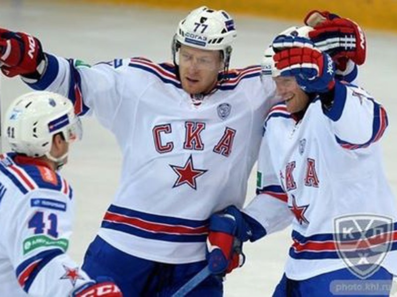 Gólové oslavy hokejistov SKA Petrohrad