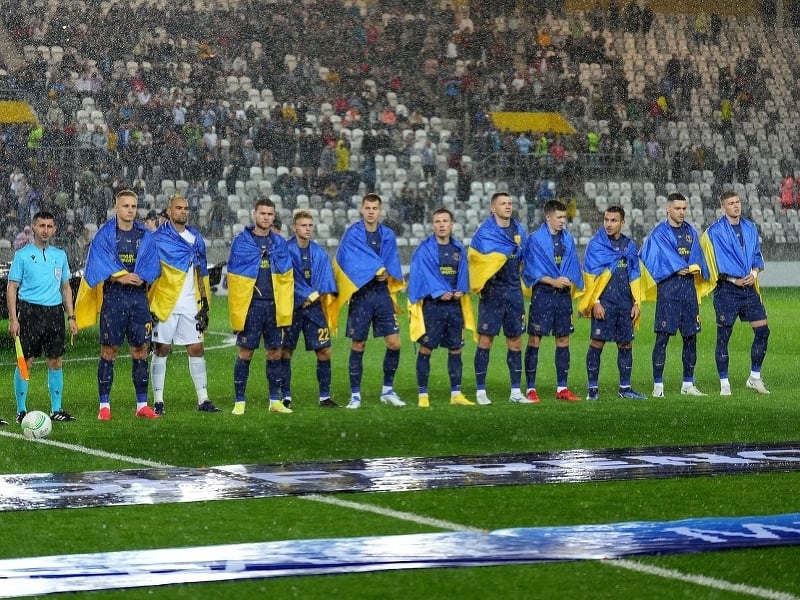 Futbalisti Dnipra pred zápasom Európskej konferenčnej ligy v Košiciach