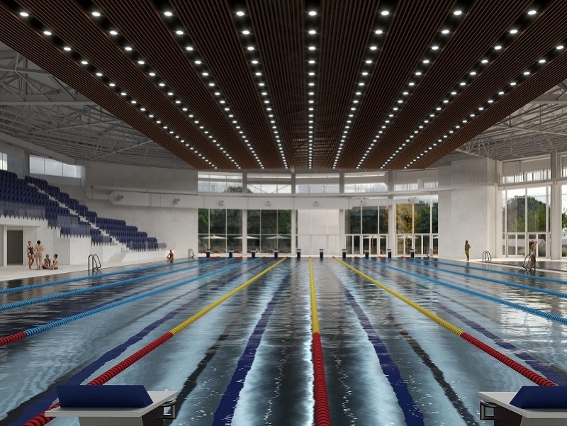 Vizualizácia Národného olympijského centra plaveckých športov Košice