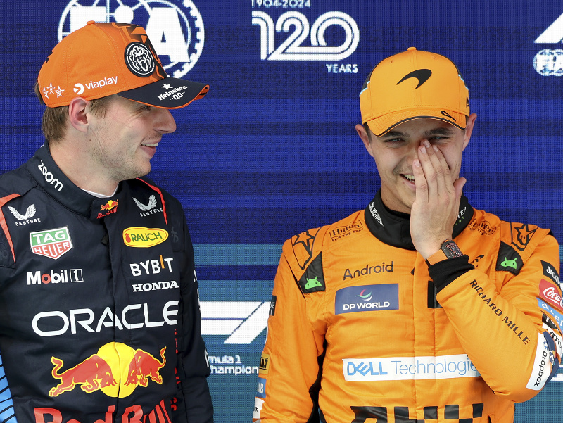 Max Verstappen a britský jazdec Lando Norris 