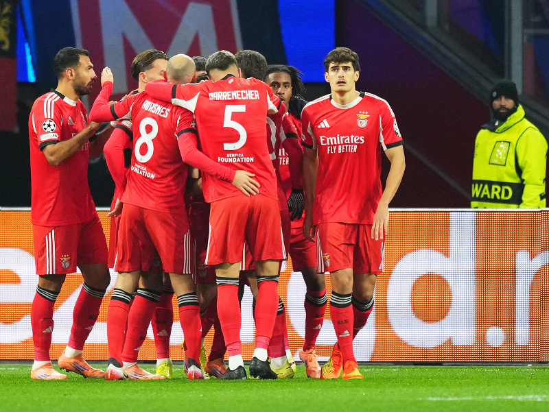 Gólové oslavy futbalistov Benficy Lisabon