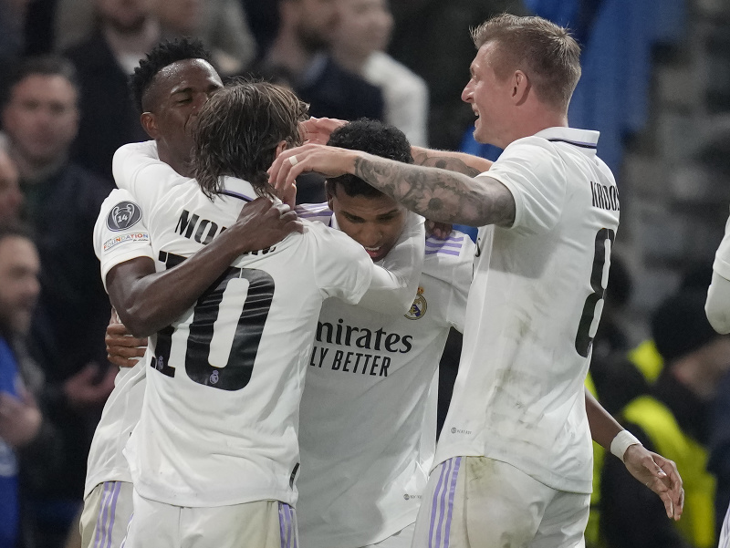 Radosť hráčov Realu Madrid z gólu