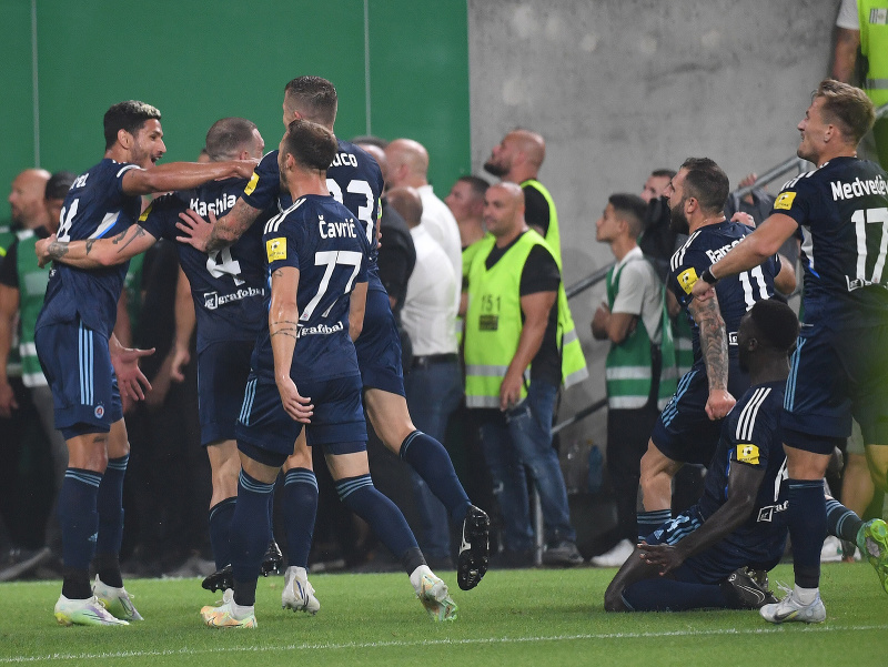 Gólové oslavy futbalistov Slovana