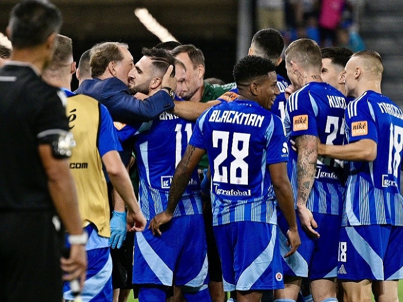 Gólová radosť hráčov Slovana Bratislava