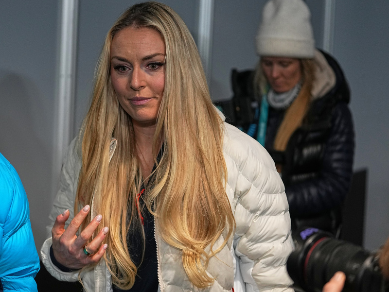 Americká lyžiarka Lindsey Vonnová na tlačovej konferencii pred štartom ZOH 2026