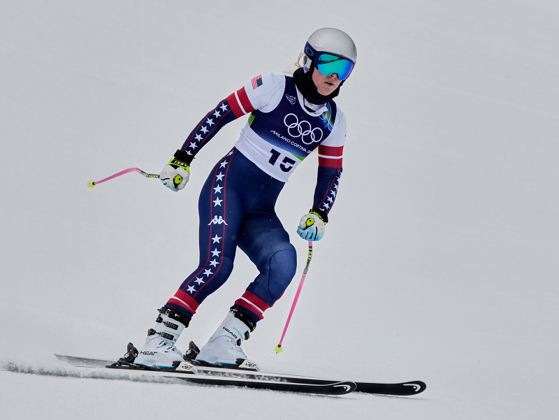 Americká legenda Lindsey Vonnová počas tréningu zjazdu na ZOH 2026