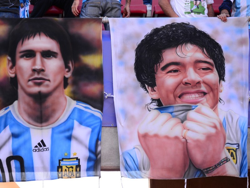 Lionel Messi a Diego Maradona