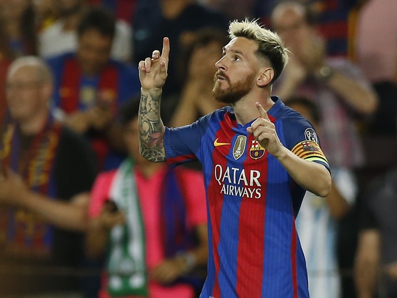 Lionel Messi pri gólovej oslave