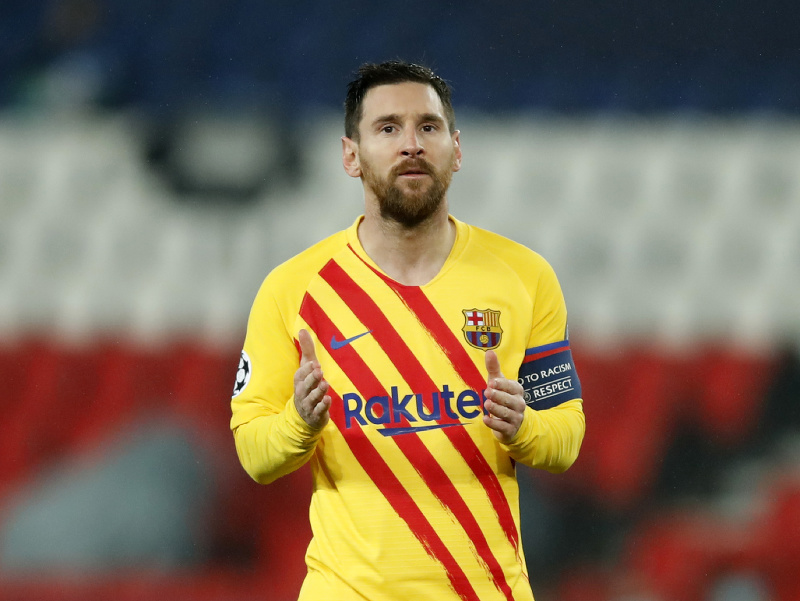 Lionel Messi reaguje v odvete osemfinále Ligy majstrov
