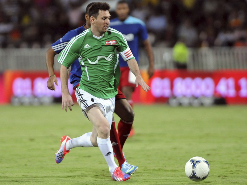 Lionel Messi strelil dva góly za svoj exhibičný tím