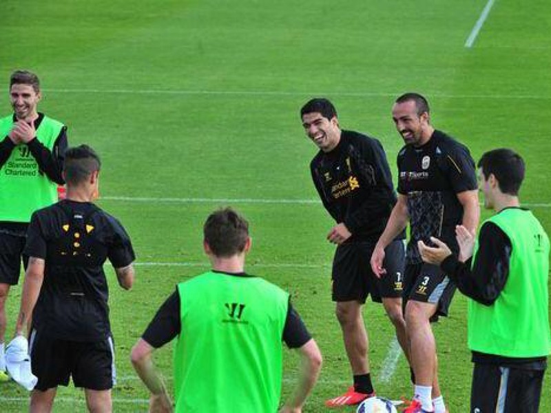 Luis Suárez na tréningu Liverpoolu
