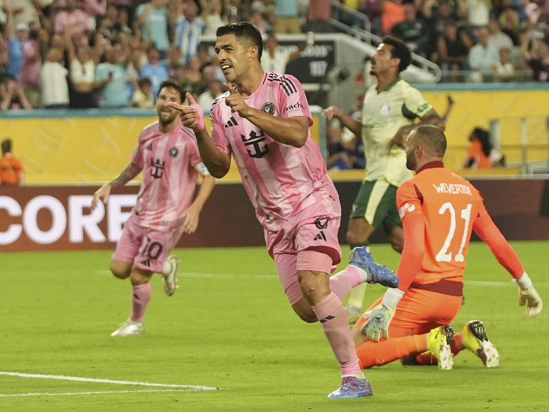 Luis Suárez a jeho gólová radosť v drese Miami