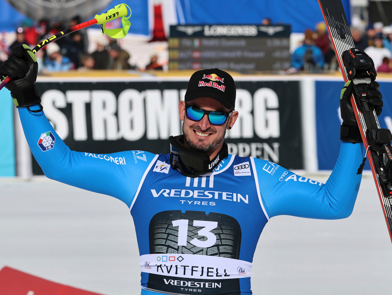 Talian Dominik Paris sa raduje z víťazstva v super-G Svetového pohára alpských lyžiarov v nórskom stredisku Kvitfjell