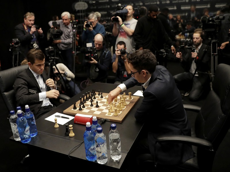 Magnus Carlsen a Fabiano Caruana