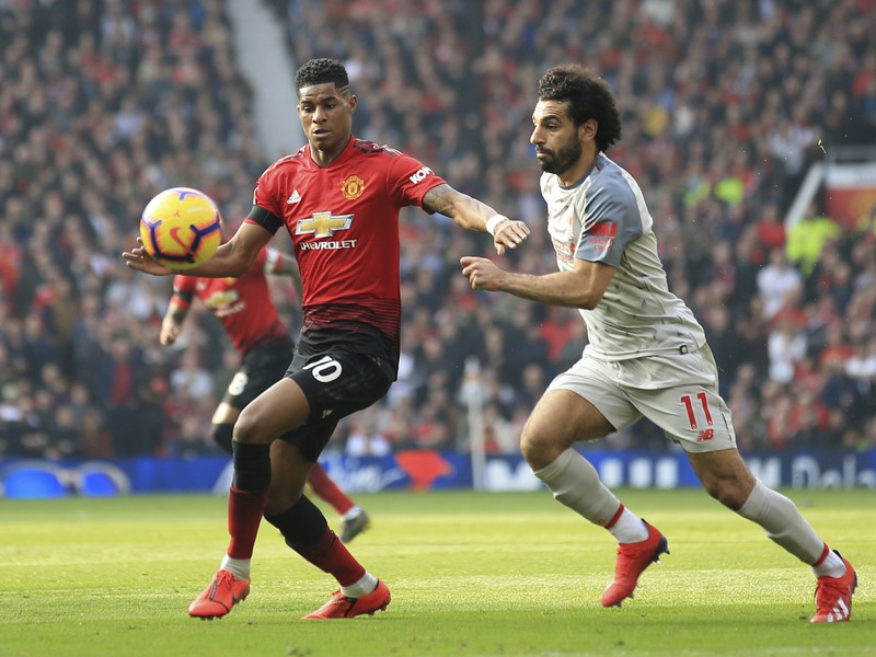 Marcus Rashford a Mohamed Salah