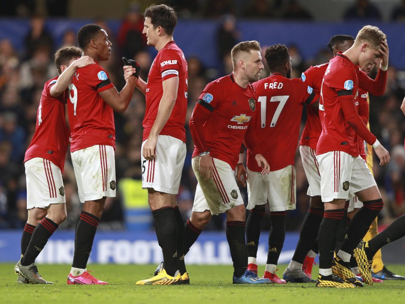 Hráči United oslavujú strelený gól