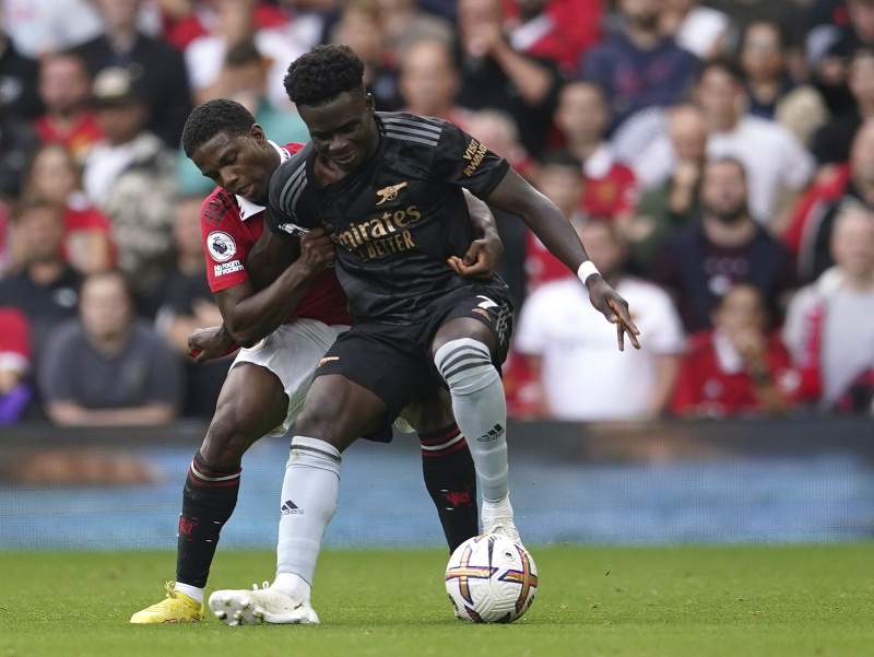 Bukayo Saka a Tyrell Malacia