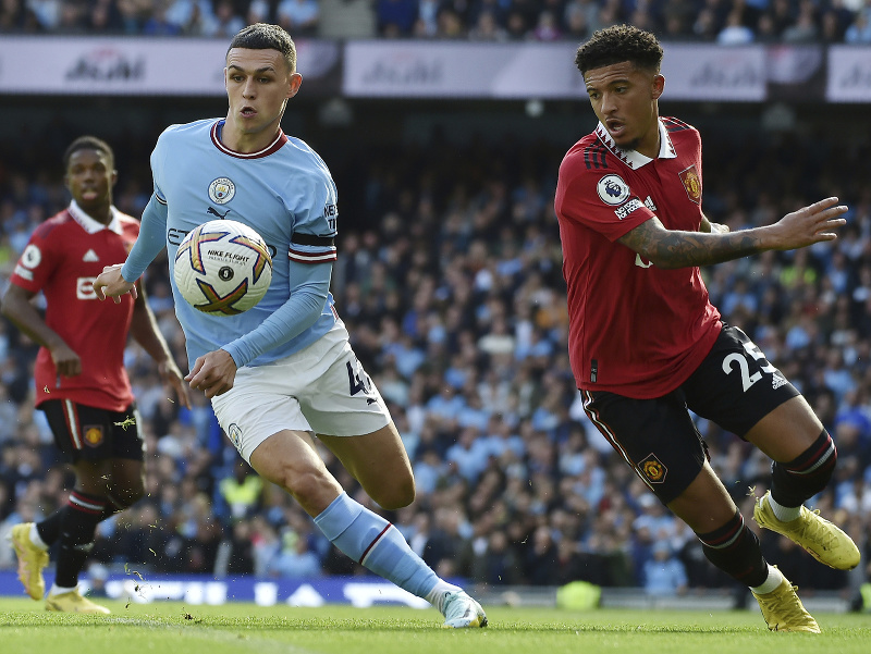 Phil Foden a Jadon Sancho