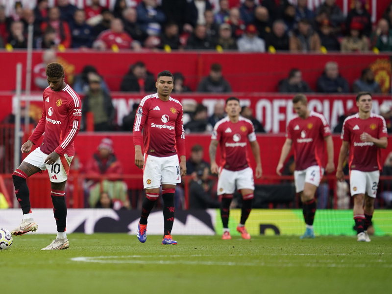 Frustrovaní hráči United po inkasovanom góle