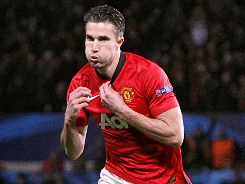 Robin van Persie oslavuje gól