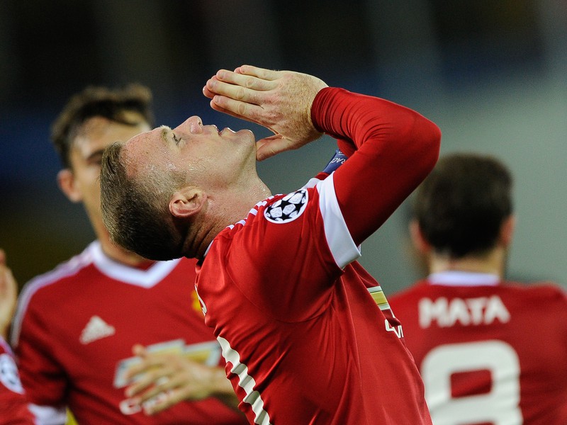 Wayne Rooney a jeho reakcia po góle do siete belgického súpera