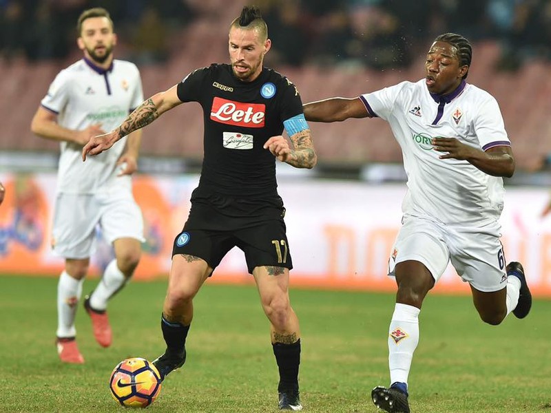 Marek Hamšík v pohárovom zápase proti Fiorentine
