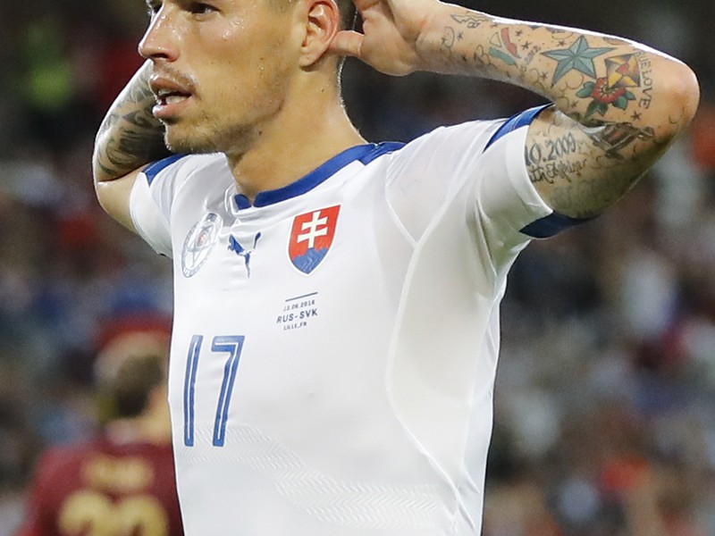 Hamšík oslavuje slovenský druhý gól