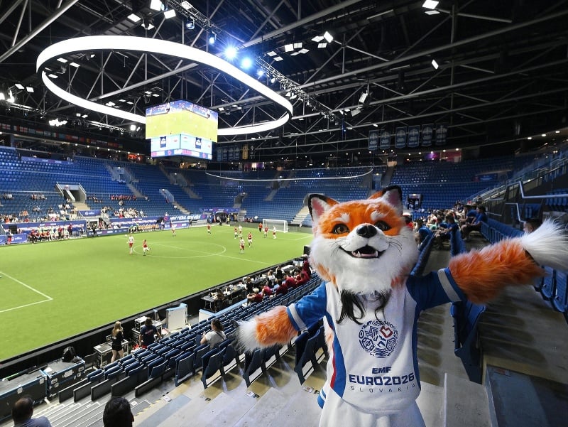 Na snímke maskot počas ME v malom futbale na zimnom štadióne Ondreja Nepelu