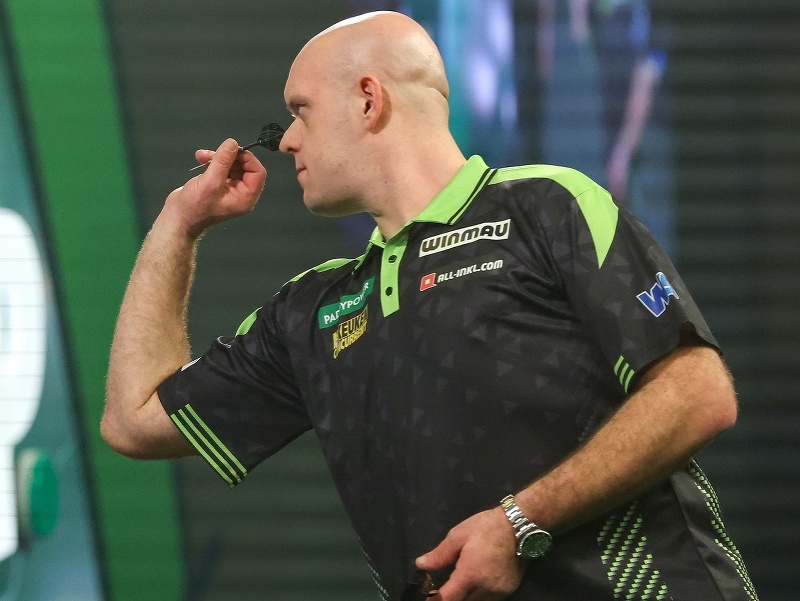 Michael van Gerwen počas Majstrovstiev sveta v šípkach