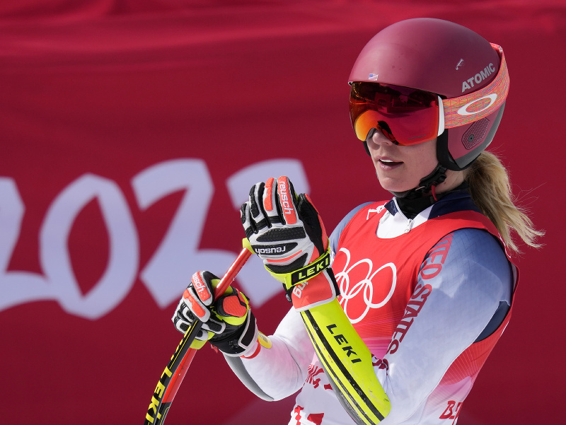 Americká lyžiarka Mikaela Shiffrinová po super-G žien na ZOH 2022