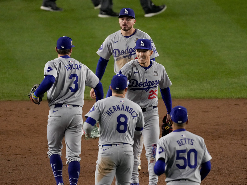 Radosť bejzbalistov Los Angeles Dodgers
