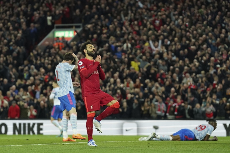 Hráč Liverpoolu Mohamed Salah oslavuje gól