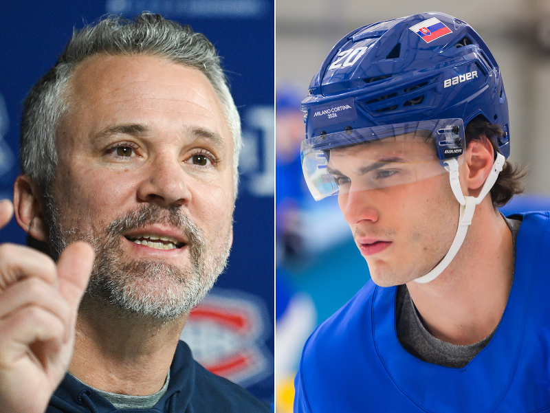 Martin St. Louis, tréner Montrealu Canadiens a Juraj Slafkovský