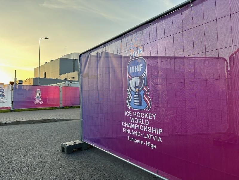 Priestory pred Riga Arenou - všetko je prichystané na MS v hokeji 2023