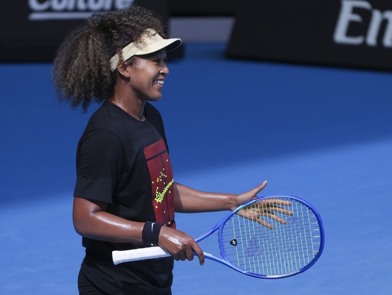 Japonská tenistka Naomi Osaková počas tréningu pred štartom Australian Open