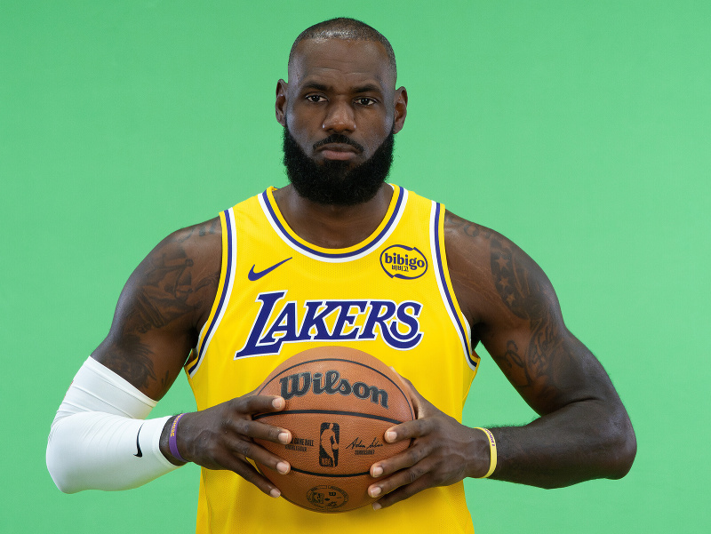 LeBron James, hviezda Los Angeles Lakers, počas mediálneho dňa NBA