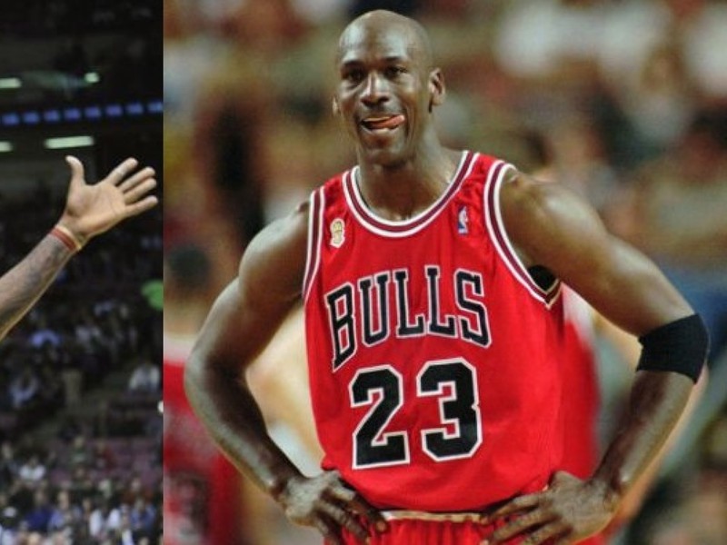 LeBron James (vľavo) a Michael Jordan (vpravo) ešte v začiatkoch svojich hviezdnych kariér.