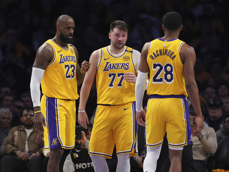 LeBron James, Luka Dončič a Rui Hachimura