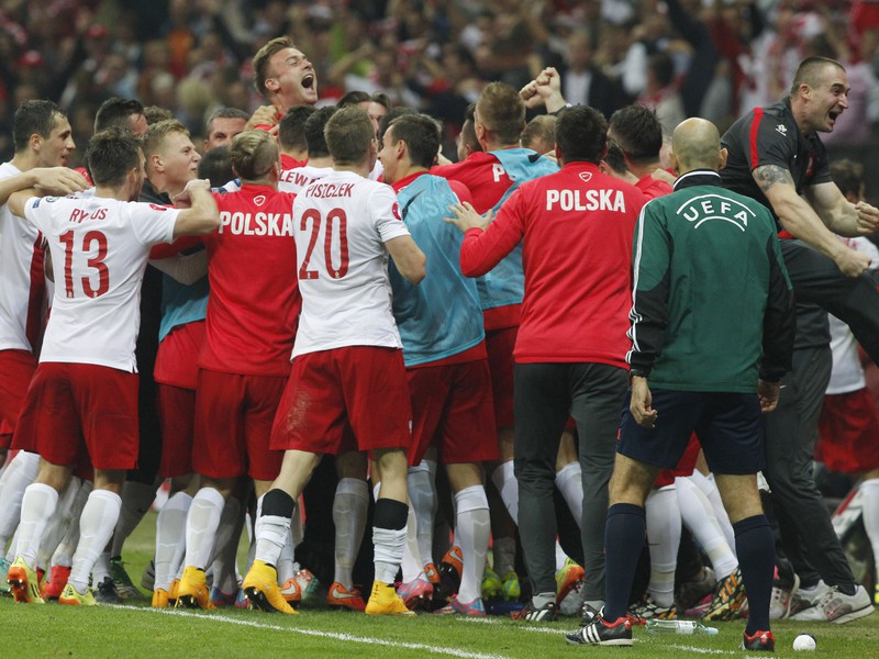 Radosť Poliakov po triumfe nad Nemeckom
