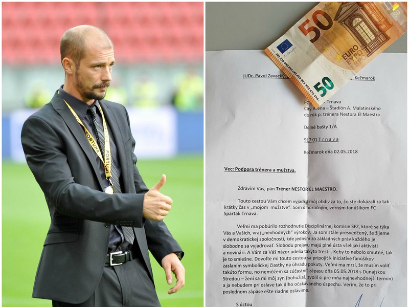 Fanúšik poslal trénerovi príspevok na pokutu
