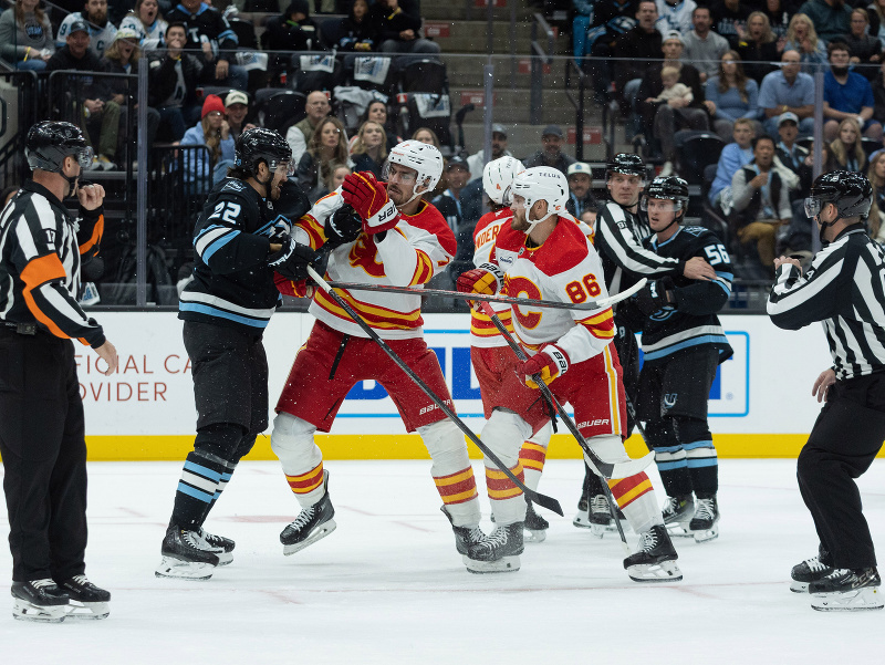 Roztržka hráčov Utahu Mammoth a Calgary Flames