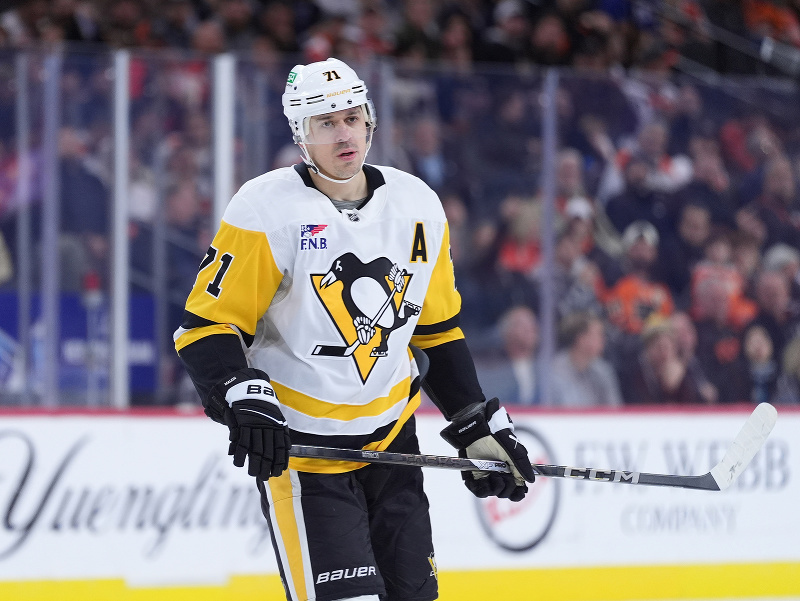 Hokejová ikona Jevgenij Malkin v drese Pittsburghu Penguins