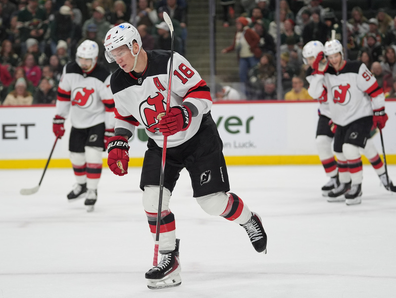 Český hokejista Ondřej Palát v drese New Jersey Devils