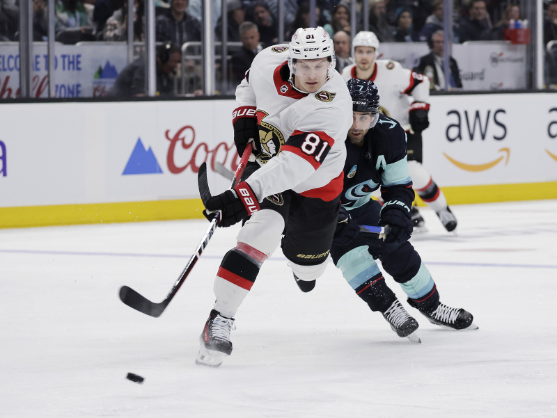 Dominik Kubalík v drese tímu Ottawa Senators
