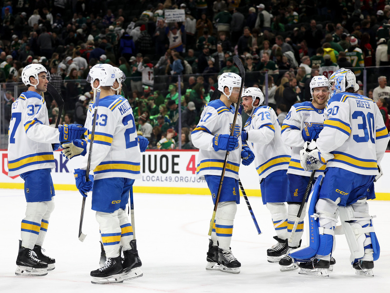 Víťazná radosť hráčov St. Louis Blues