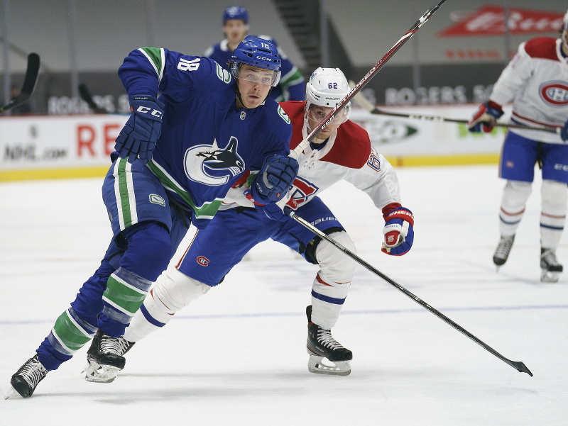 Jake Virtanen v drese Vancouveru Canucks