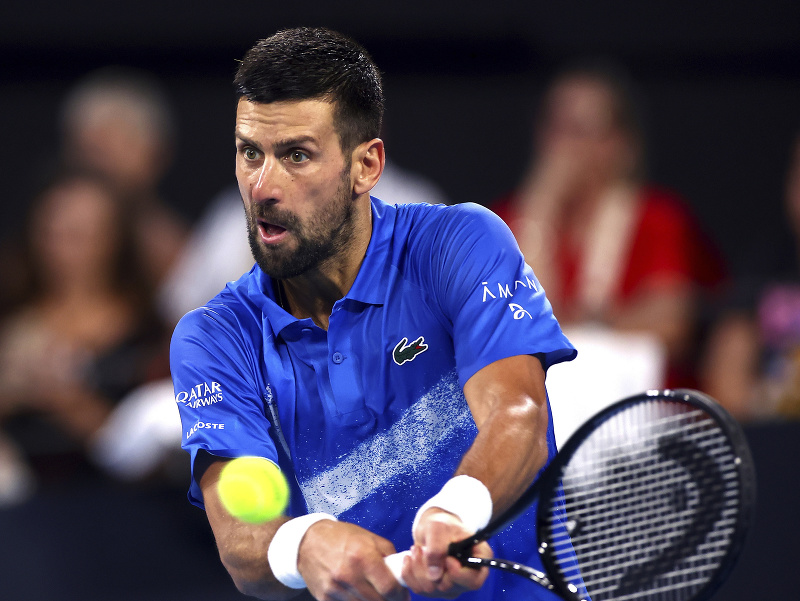 Novak Djokovič počas zápasu na ATP v Brisbane