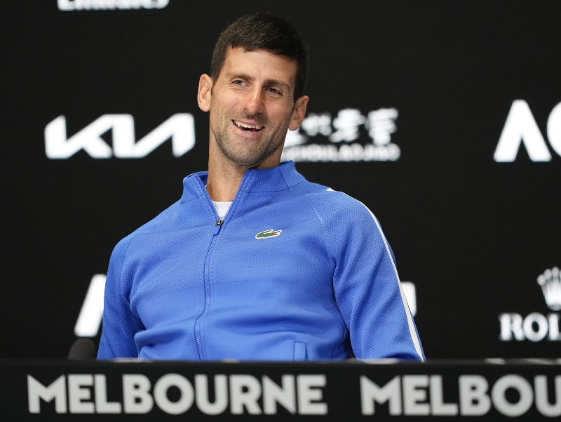 Srbský tenista Novak Djokovič na tlačovej konferencii po vypadnutí v semifinále Australian Open 2024