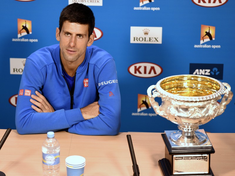 Novak Djokovič na tlačovke po svojom tirumfe na Australian Open 2015